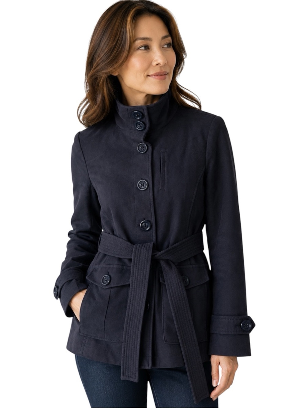 GAP Women's Cotton Classic Trench Coat /Jacket Dark Blue Size S